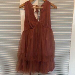NWT Le Lis Mauve Rose Tulle Sleeveless Dress